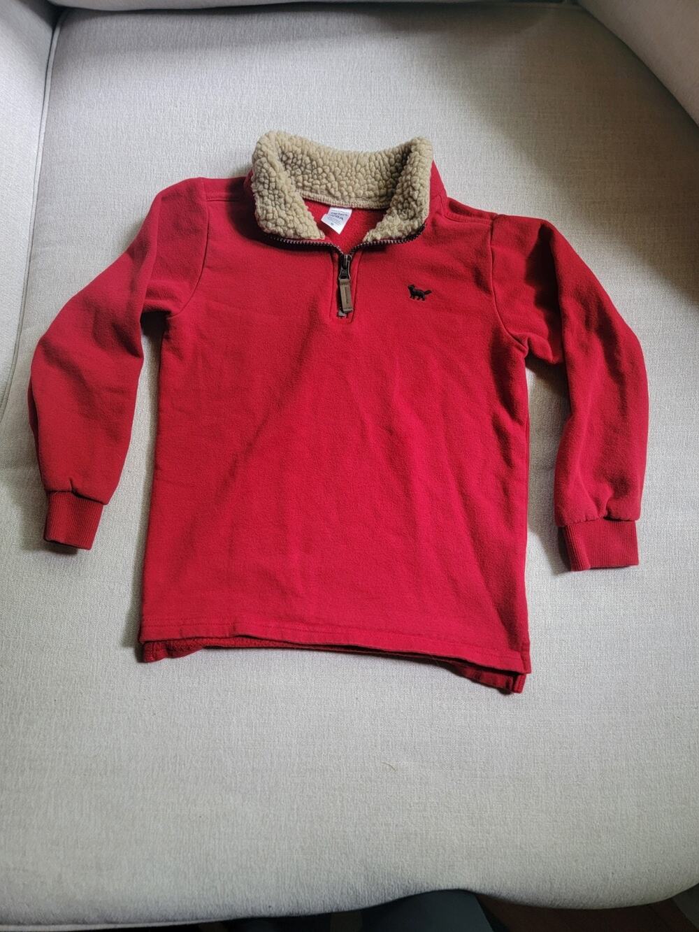 Carter's Kids Red Quarter-Zip Fleece Sherpa Collar 8/8A